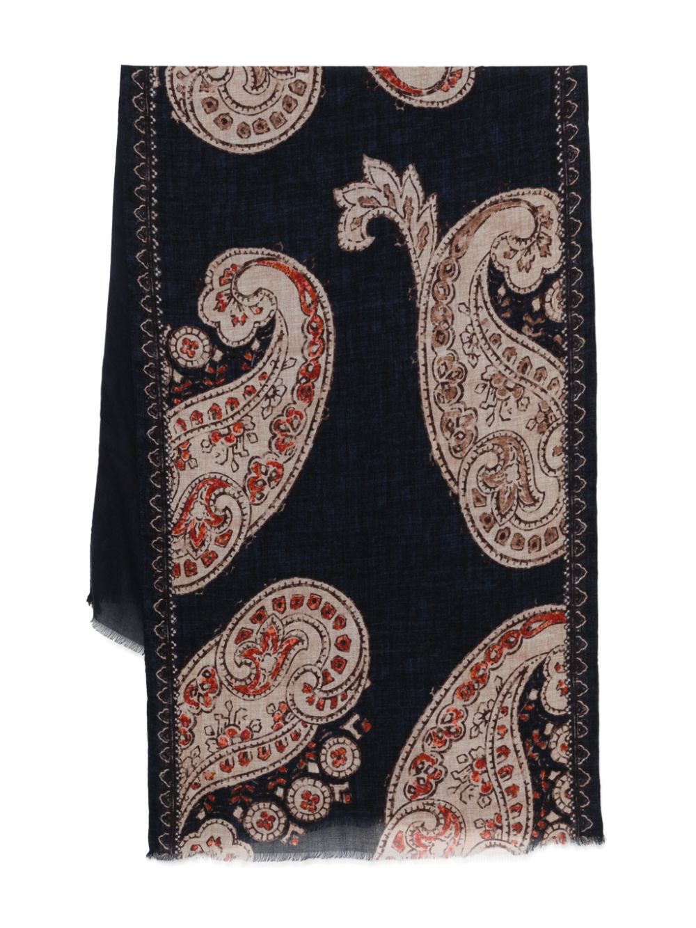 Paisley-print scarf - Blue