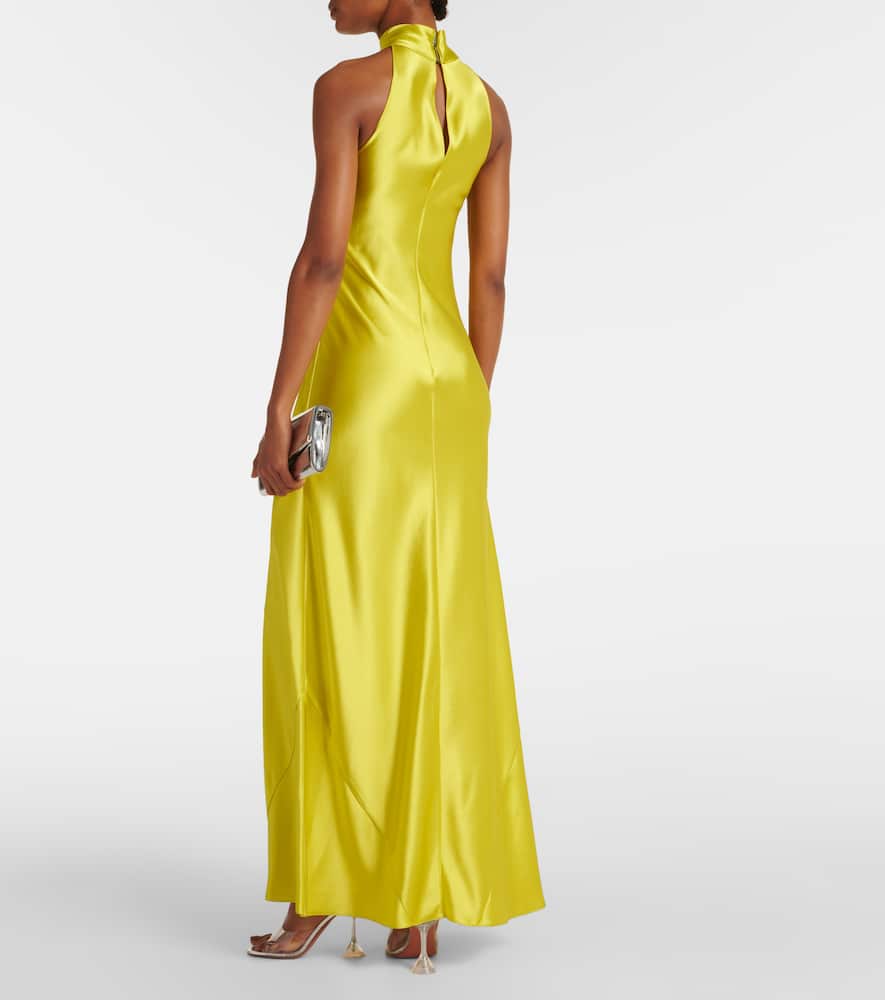Portico halterneck satin gown