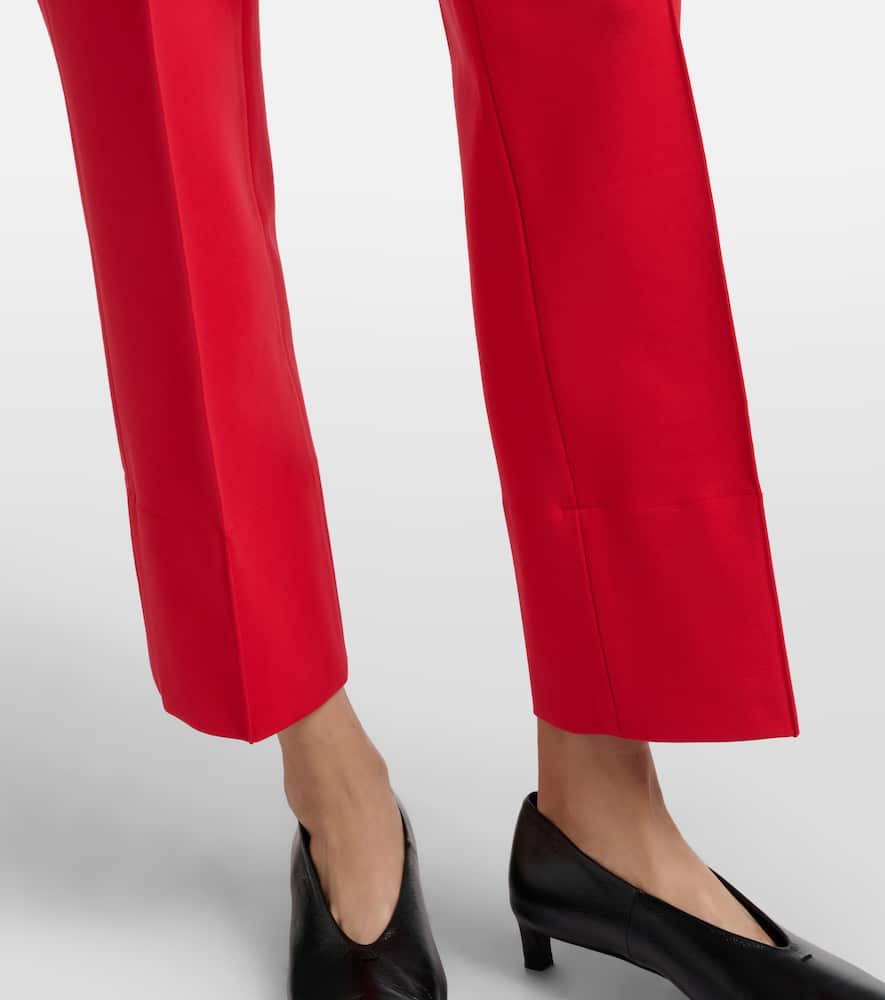 Cropped mid-rise slim pants