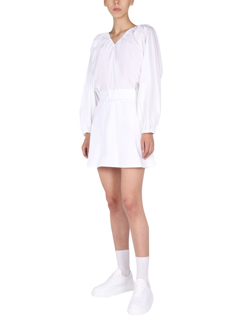 Oversize-collar cotton dress