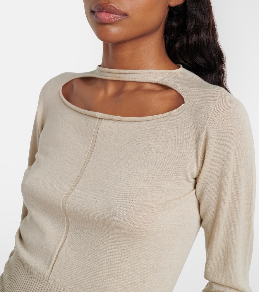 Cutout virgin wool top