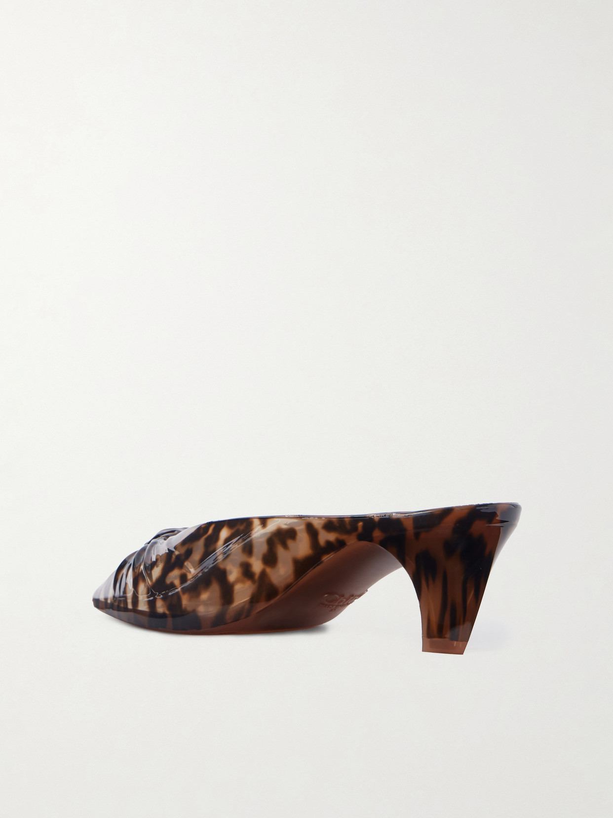 Ruched Leopard-print Tpu Mules - Animal Print