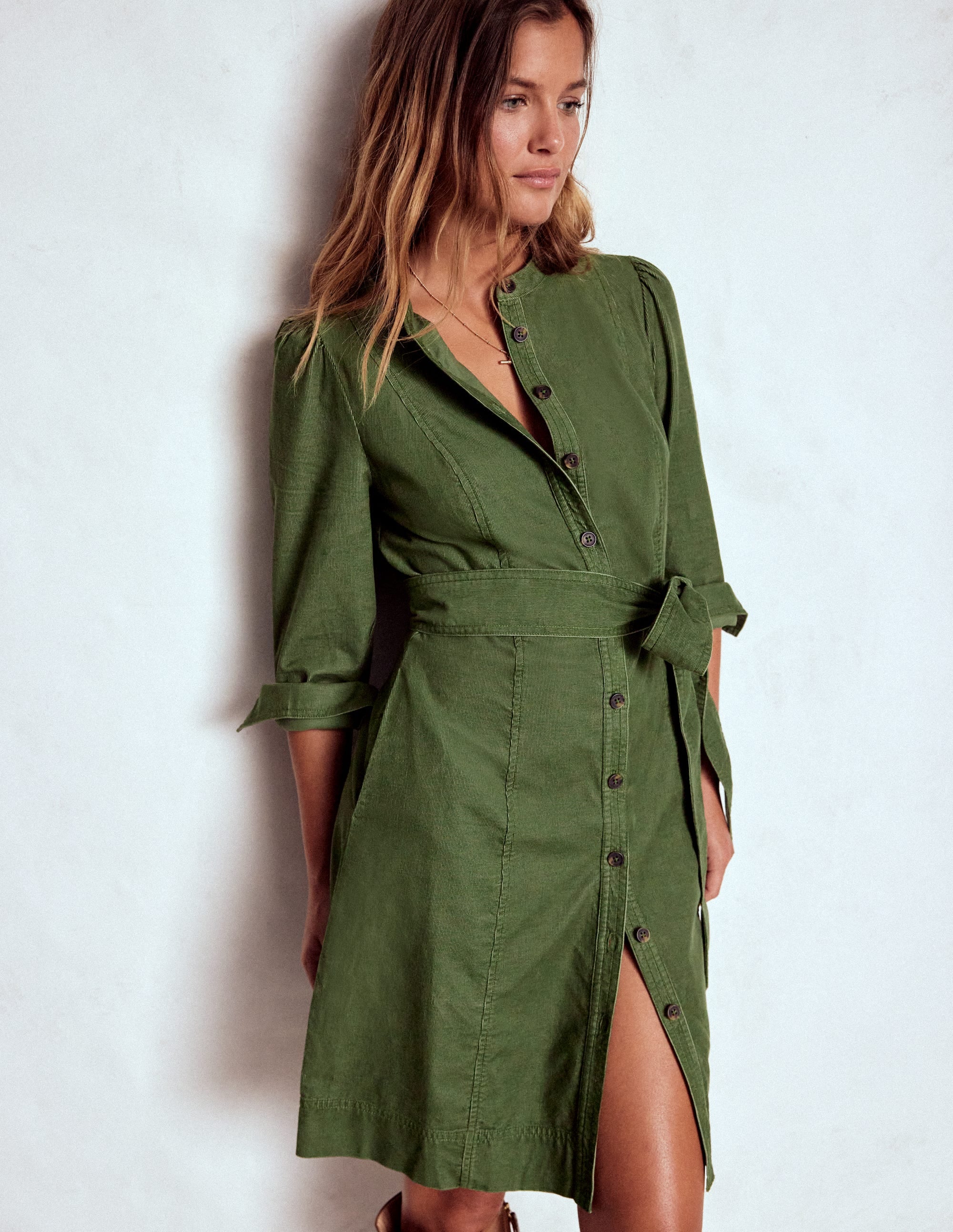 Bre Cord Short Dress Fern