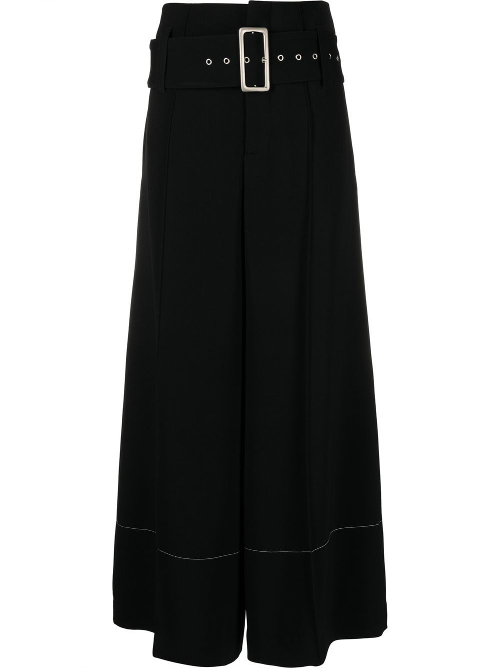 High-waisted wide-leg trousers - Black