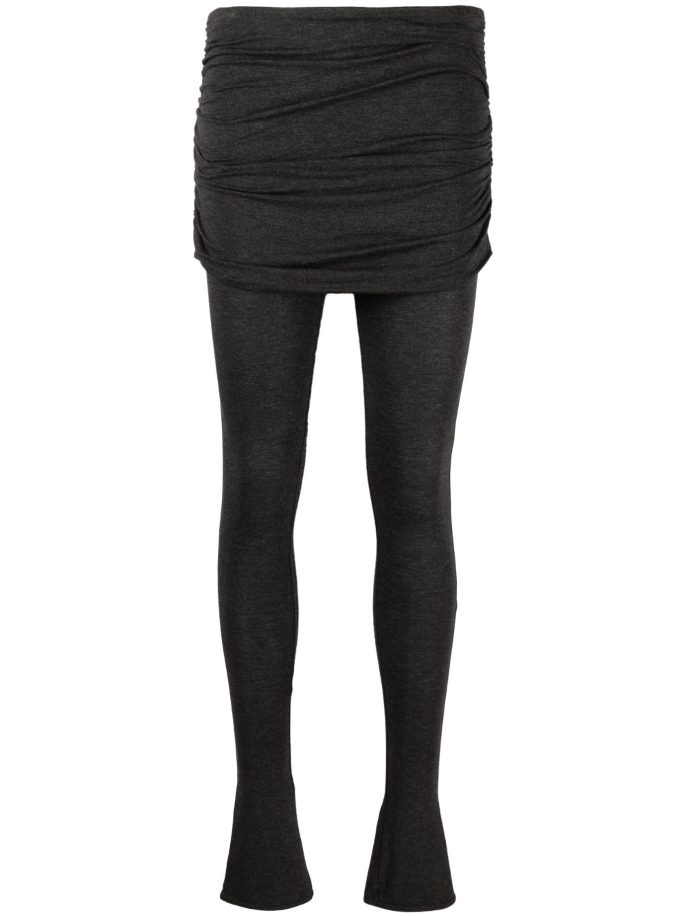 Skirt-overlay skinny trousers - Black