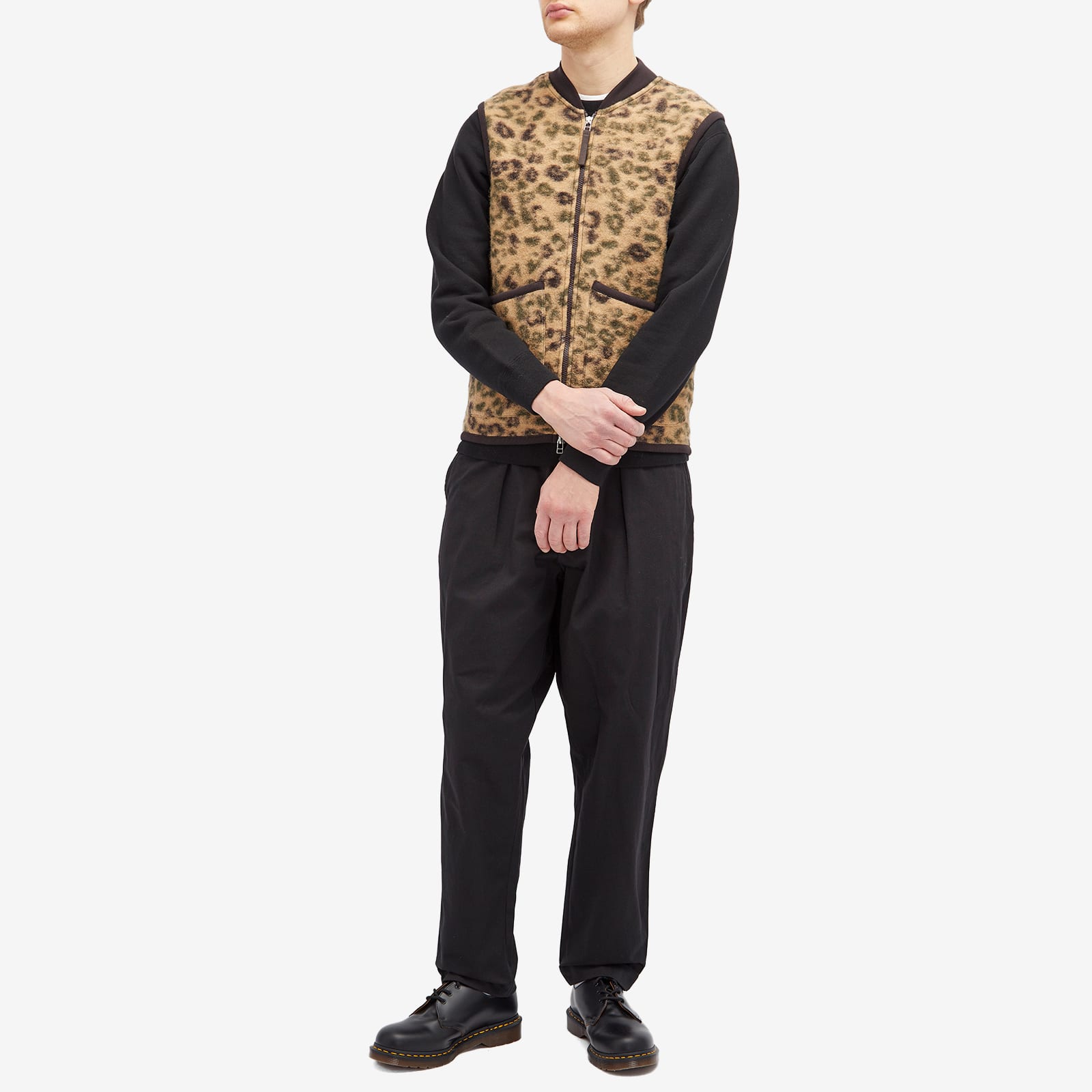 Men's Leopard Wool Fleece Gilet in Camo