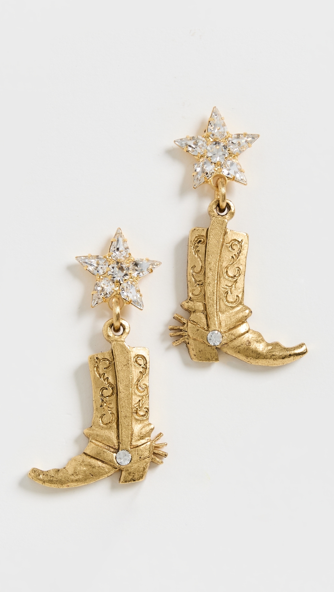 These Boots Were Made for Walking Earrings Crystal One Size