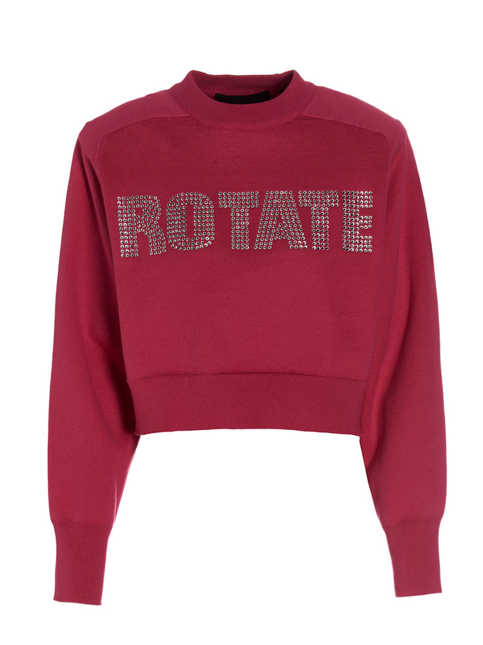 Rhinestone-Embellished Sweatshirt — burgundy