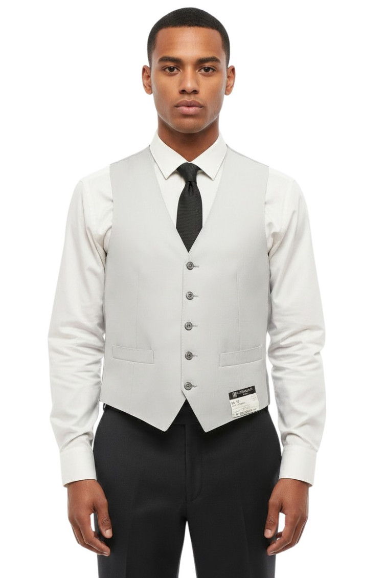 Light Grey Solid Waistcoat