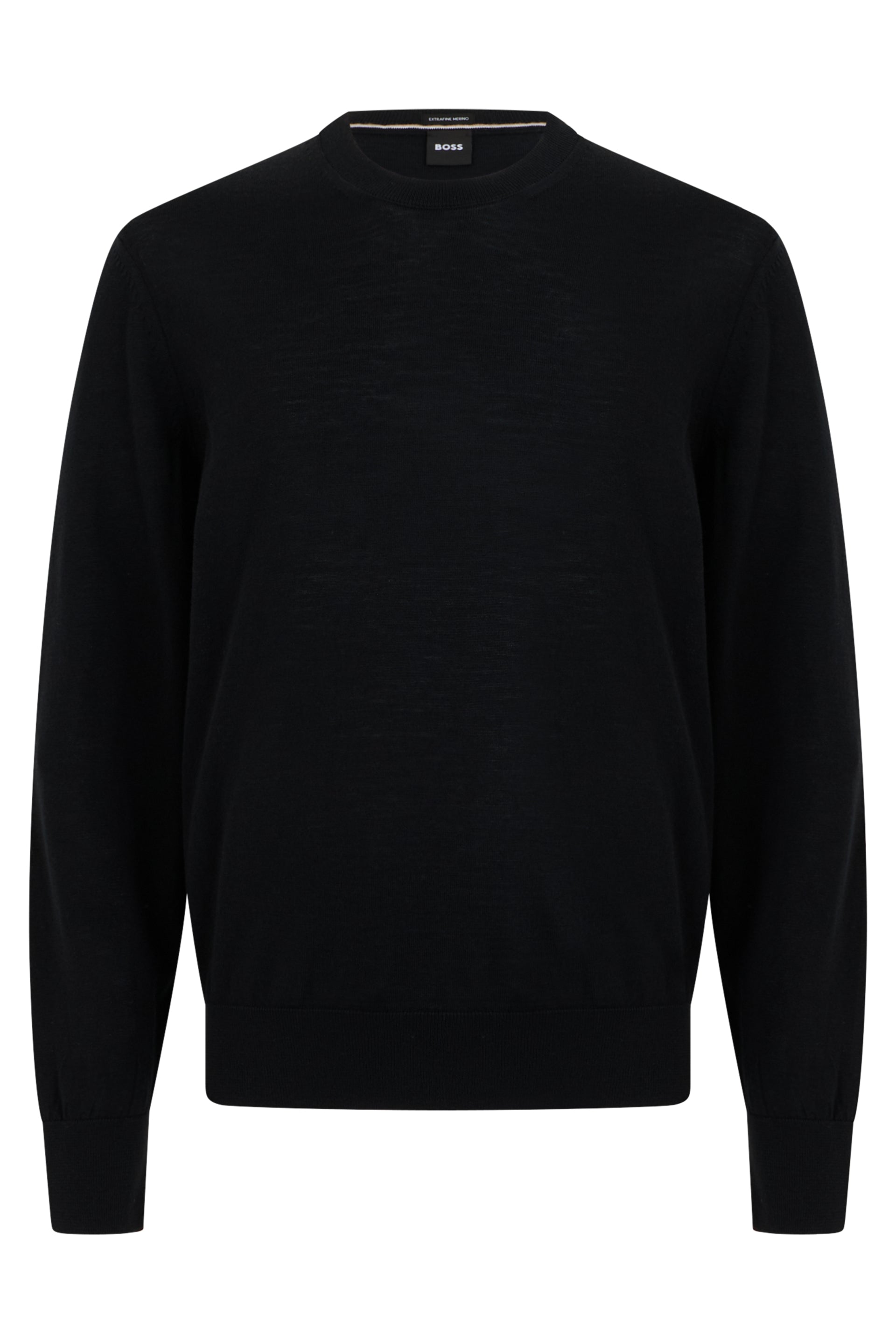Virgin Wool Crew Neck Sweater — Black