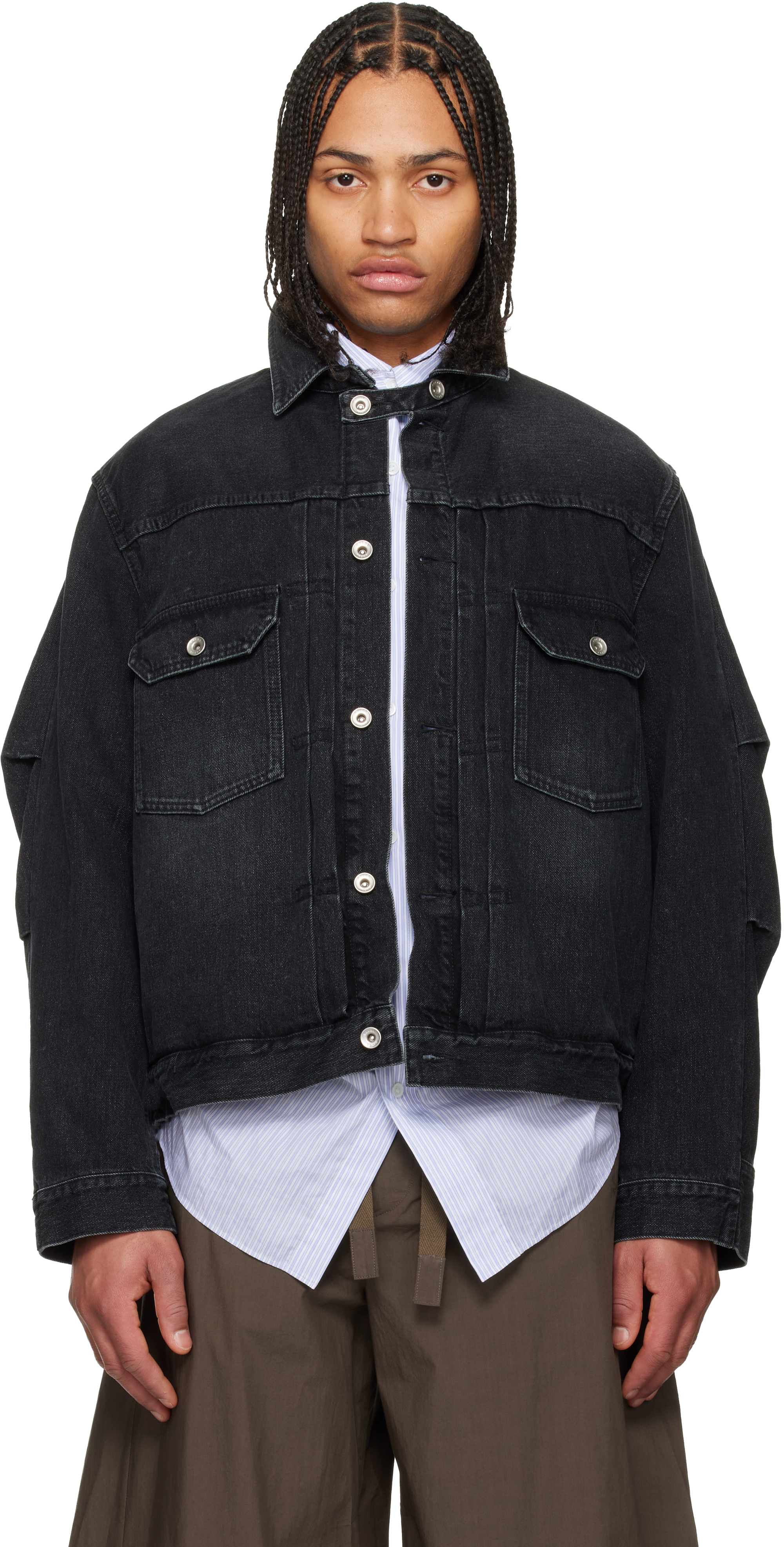 Black Faded Denim Jacket