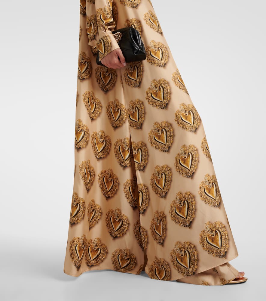 Printed silk shirt dress