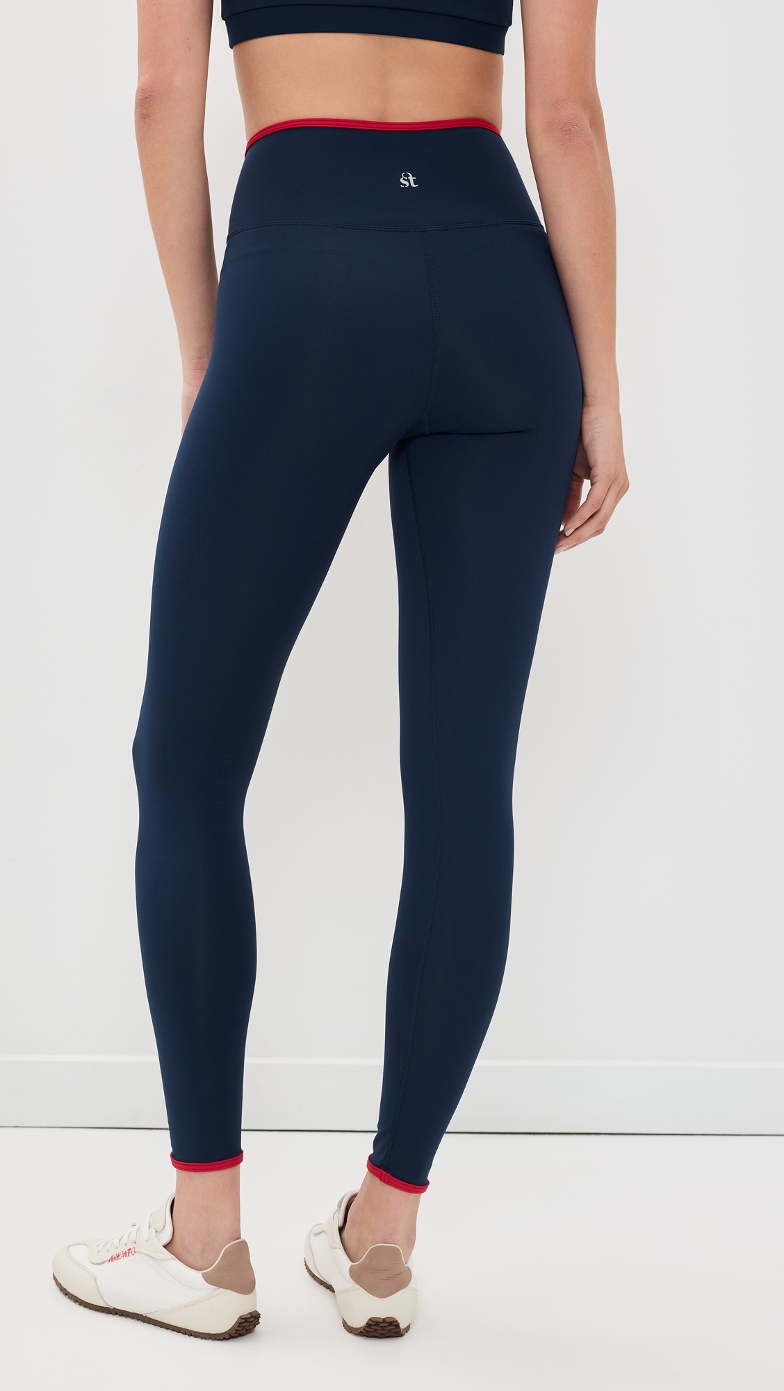 The Rae Ankle Leggings Navy/Red