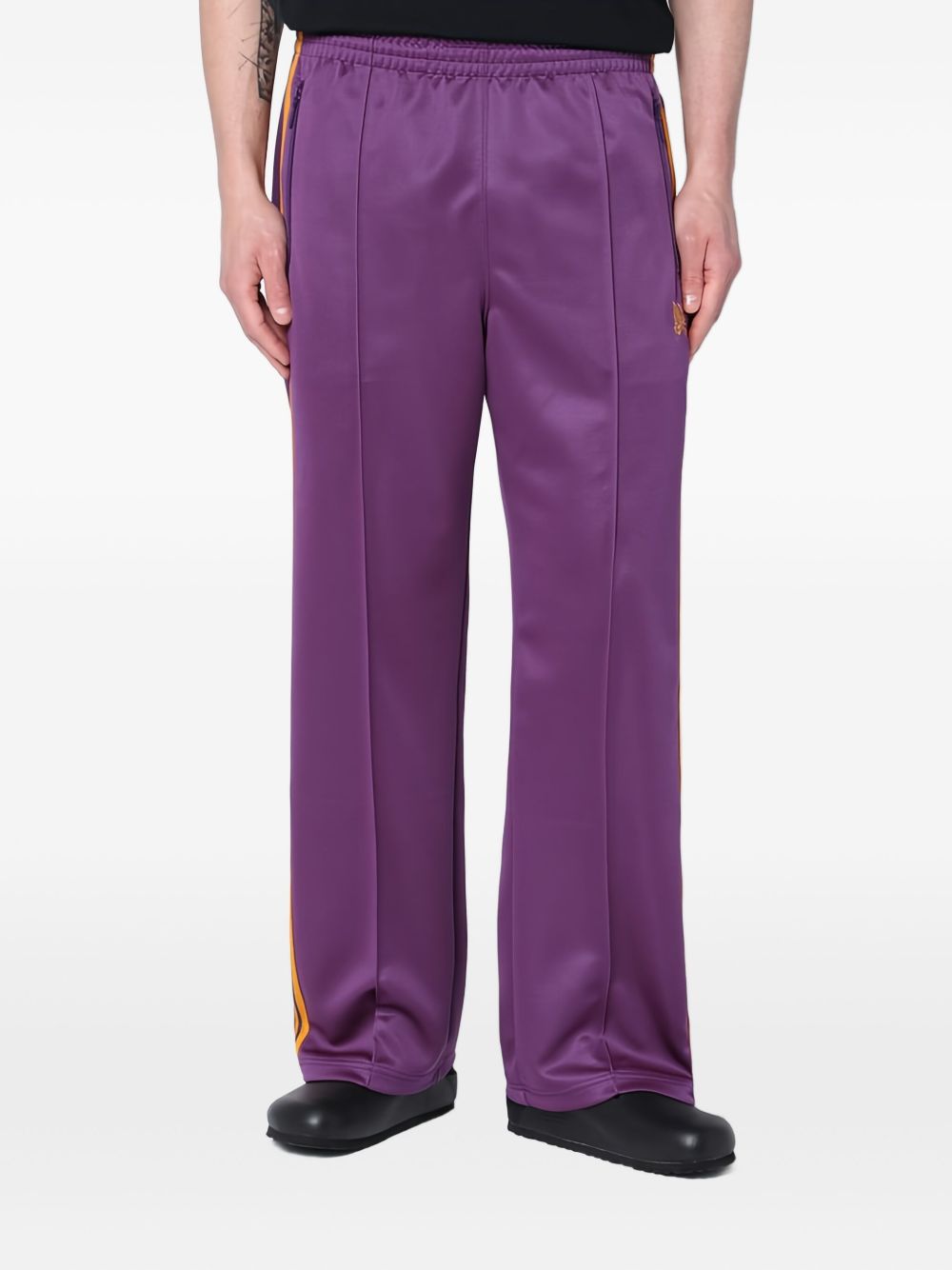 Butterfly-embroidered track pants - Blue