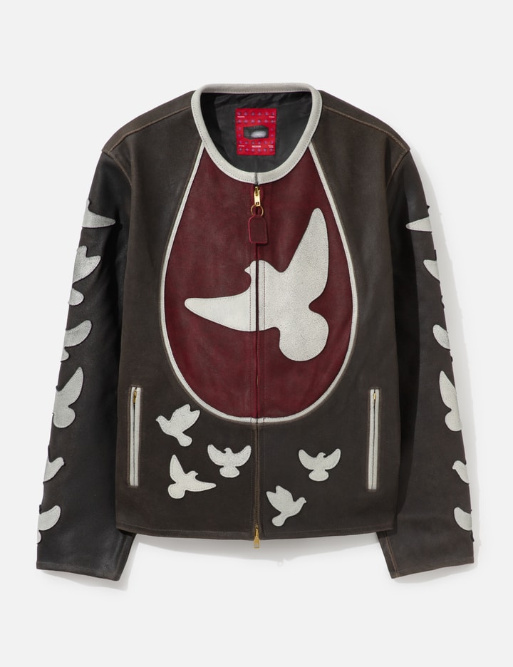 Doves Distressed Leather Moto Jacket