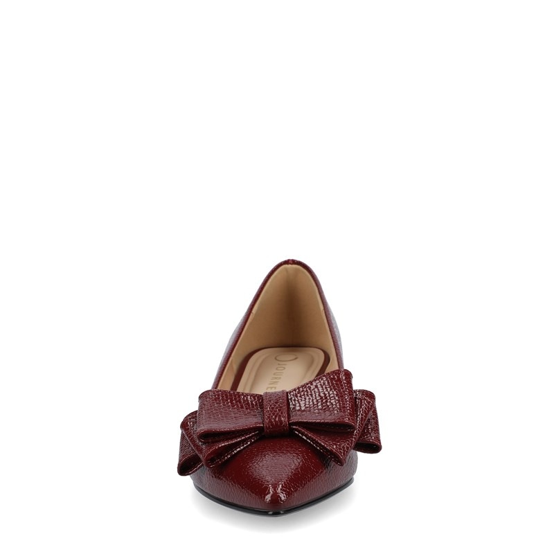 Women's Ophelia Medium/Wide Pointed Toe Flat Shoes (Croco/Oxblood)