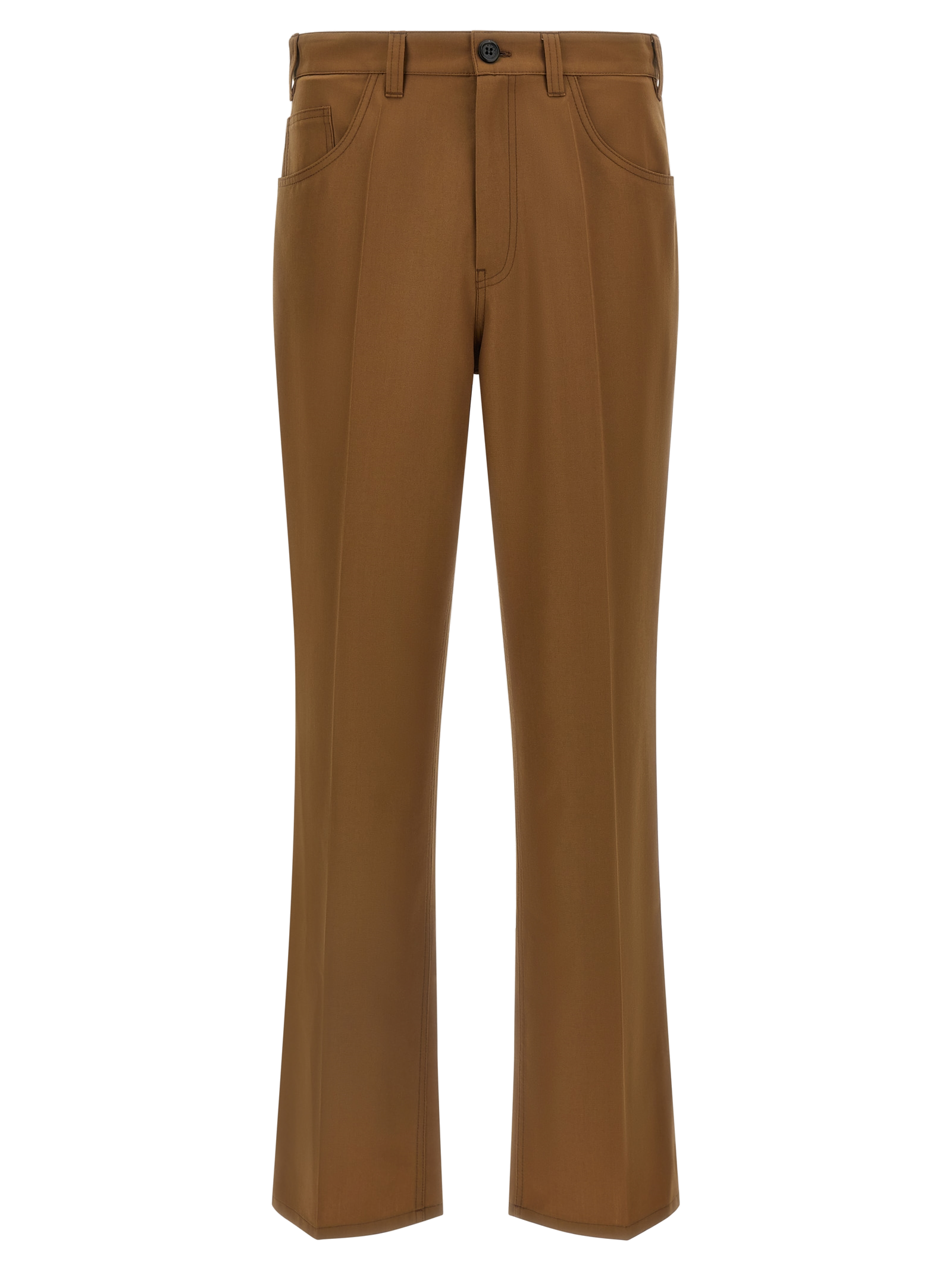 Virgin Wool Trousers — Brown