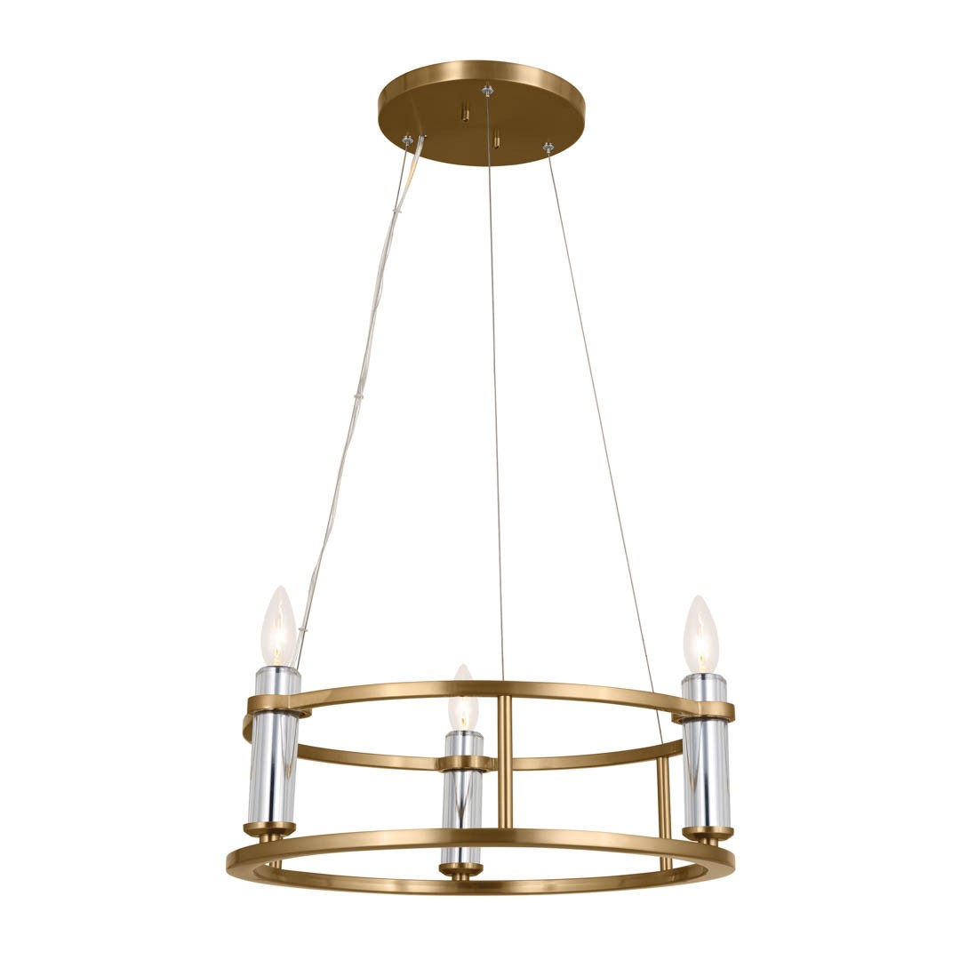 Rosalind 3-Light Mini Chandelier in Brushed Natural Bra