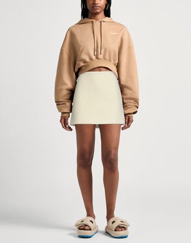 Woman Mini skirt Cream Size 4 Virgin Wool