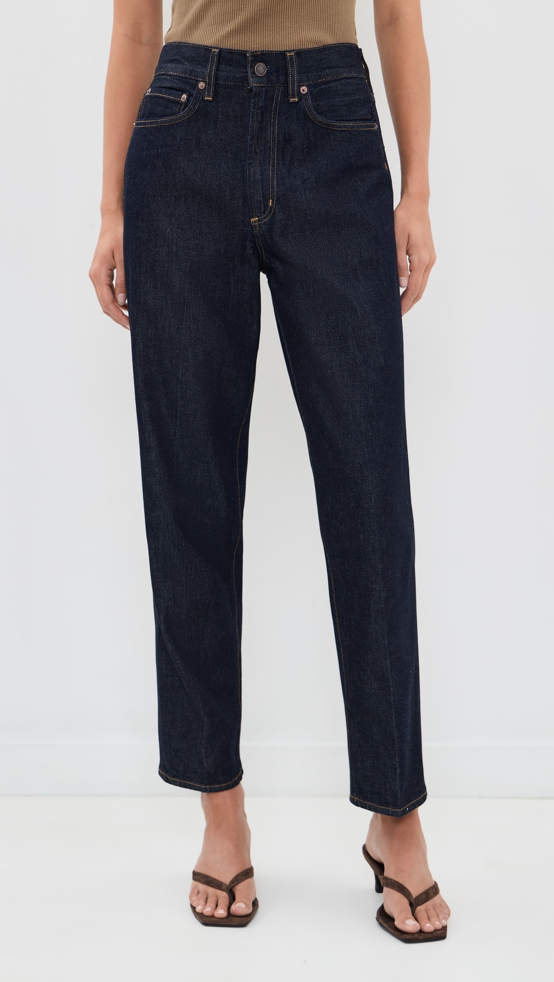 80s High Rise Vintage Taper Jeans Rinse