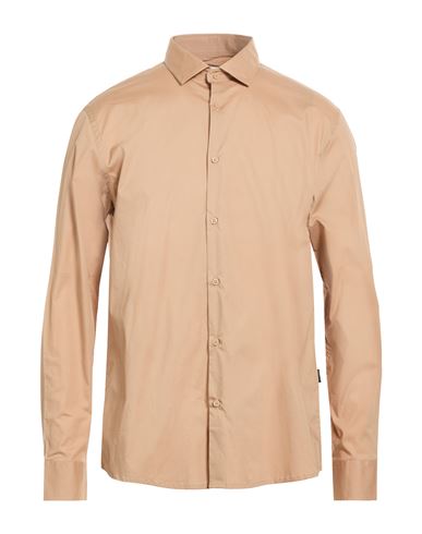 Man Shirt Light brown Size XL Cotton, Elastane