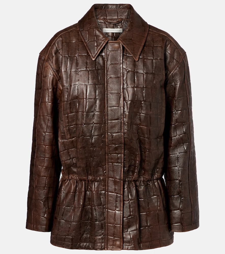 Norcutt croc-effect leather jacket