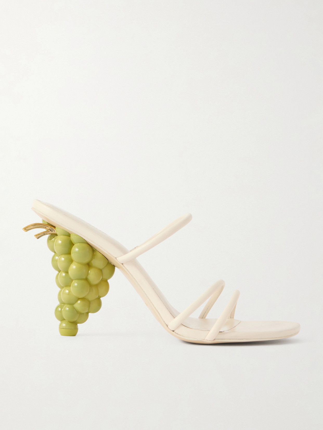 Grape Leather Sandals - White