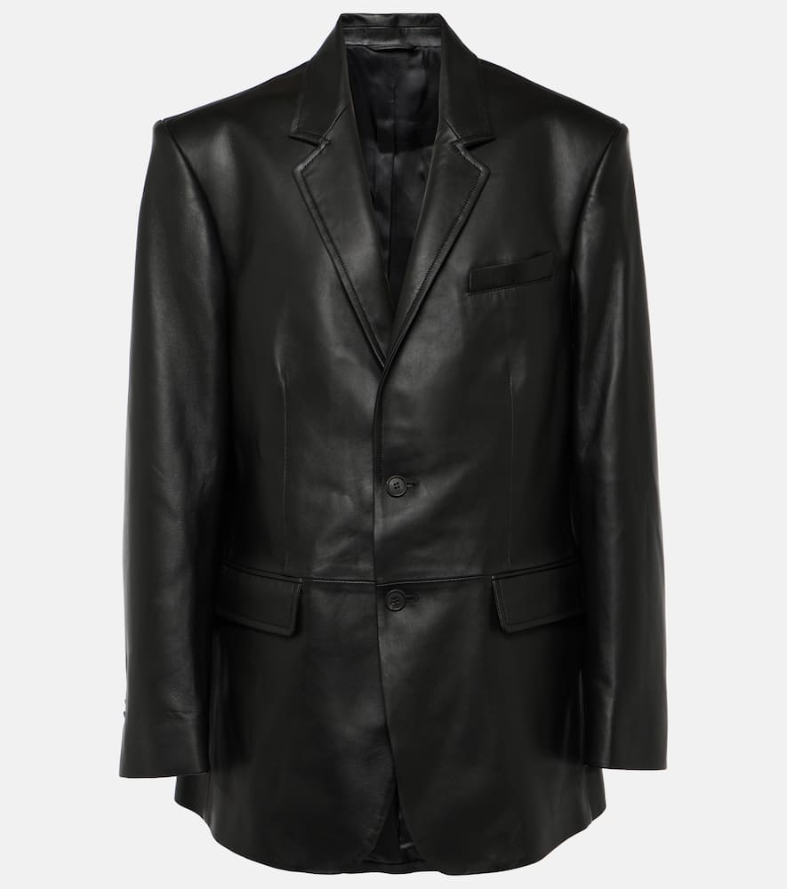 Wardrobe. NYC Oversized leather blazer
