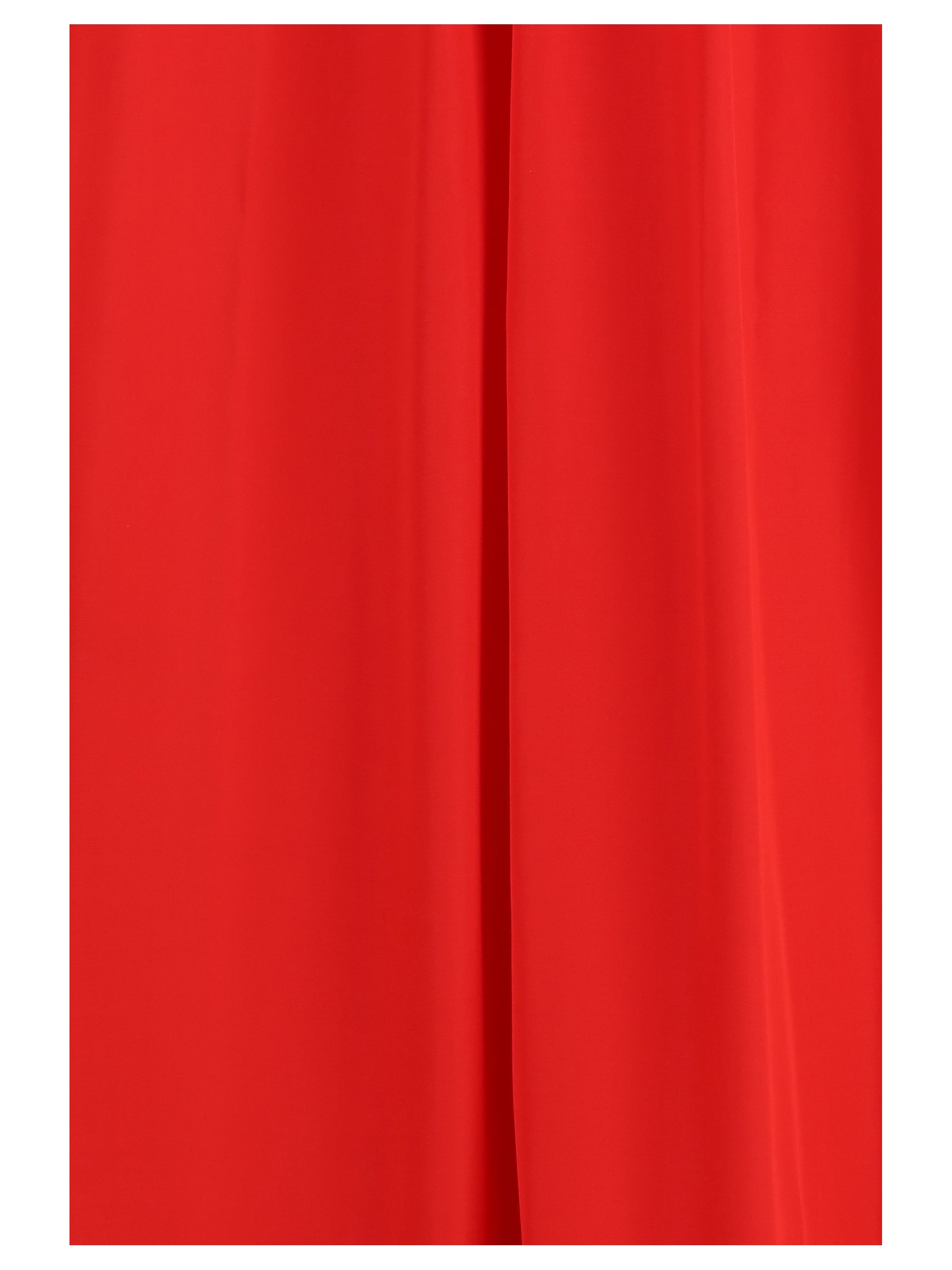 Belted Pleated Dress — Red