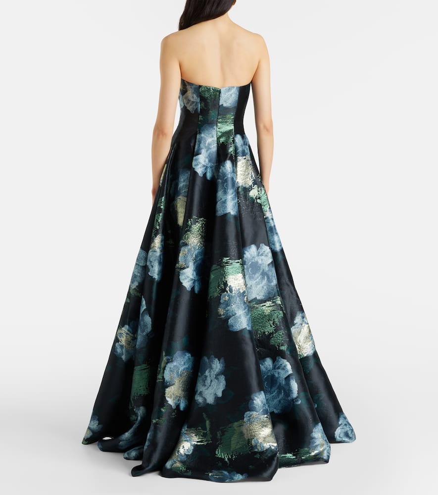 Laila floral brocade bustier gown