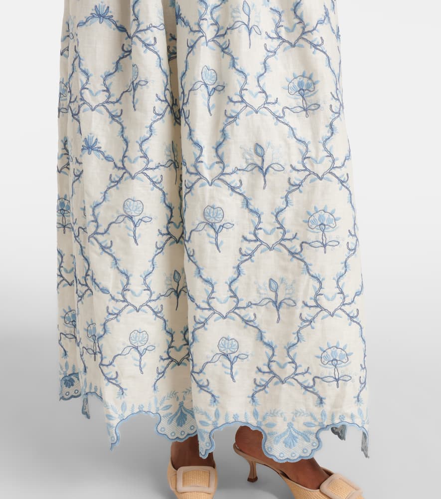 Tangelo floral linen maxi skirt