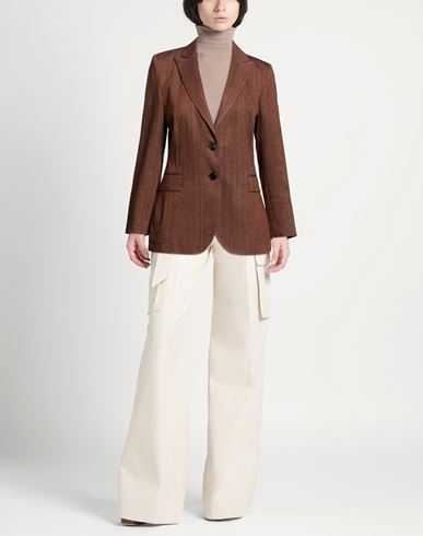 Woman Blazer Light brown Size 10 Linen, Cotton