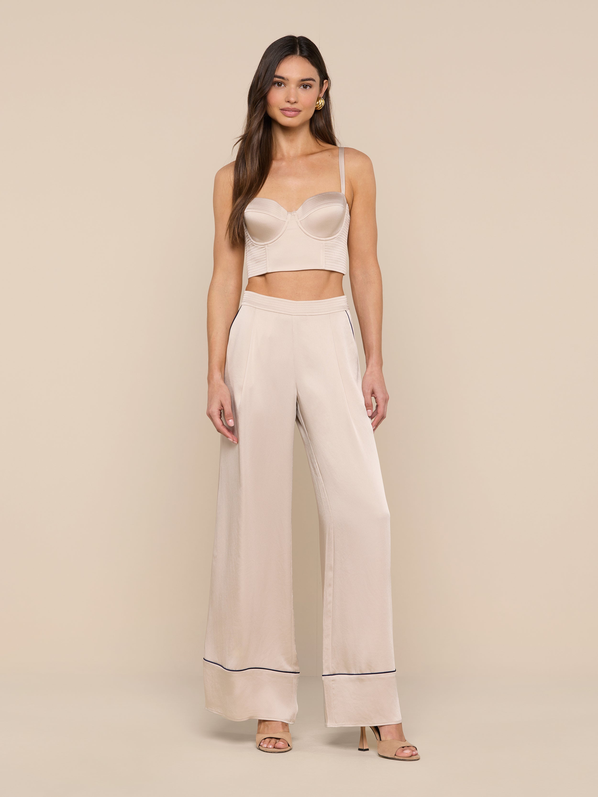 Tavia Trouser In Champagne/midnight