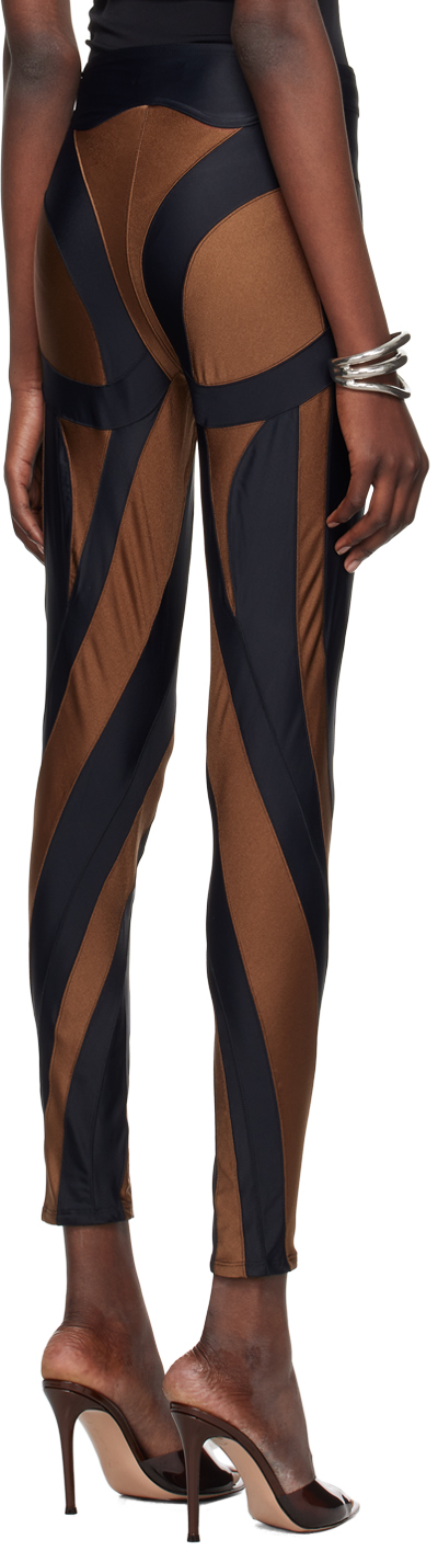 Mugler Brown & Black Spiral Leggings