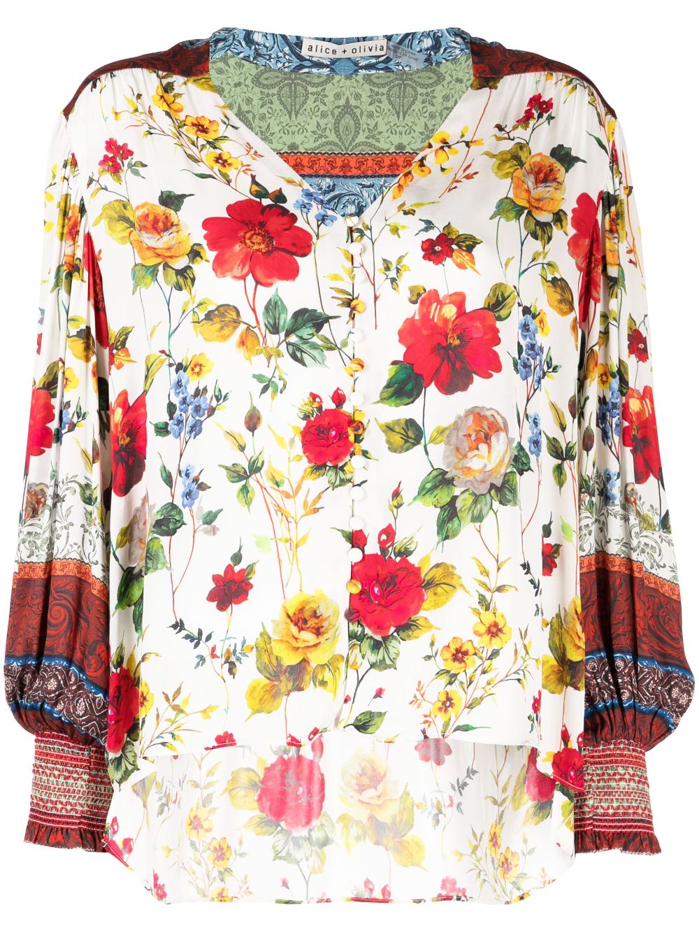 Serena floral-print blouse - White