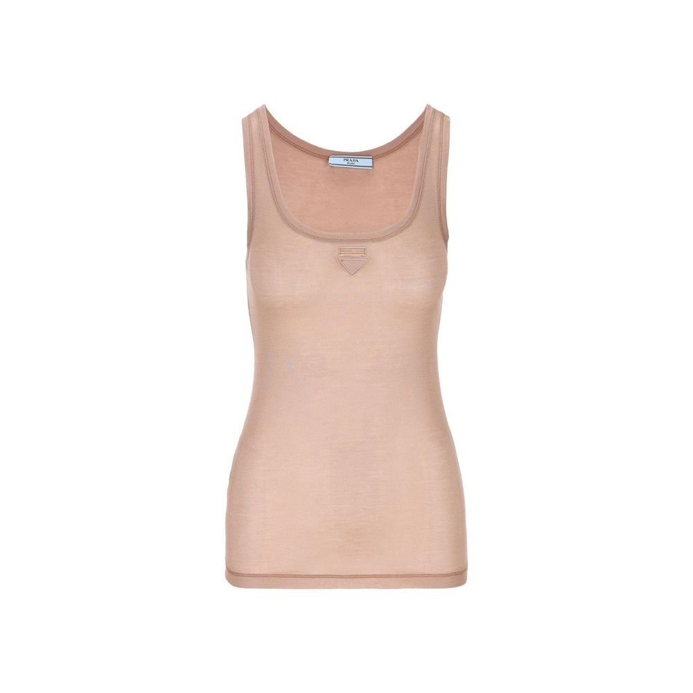 Silk Tank Top — Beige