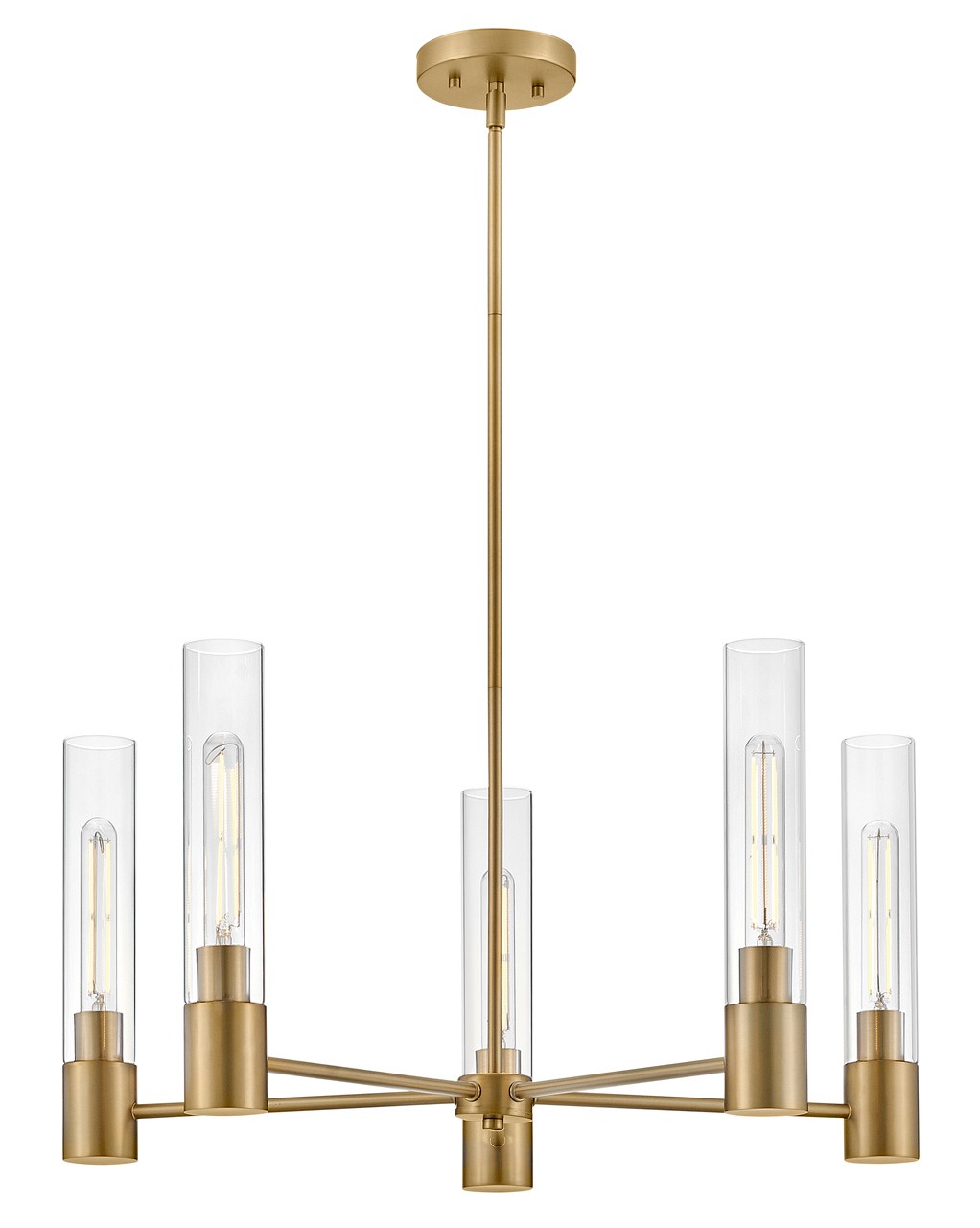 Lacquered Brass LED Chandelier from the Shea Collection