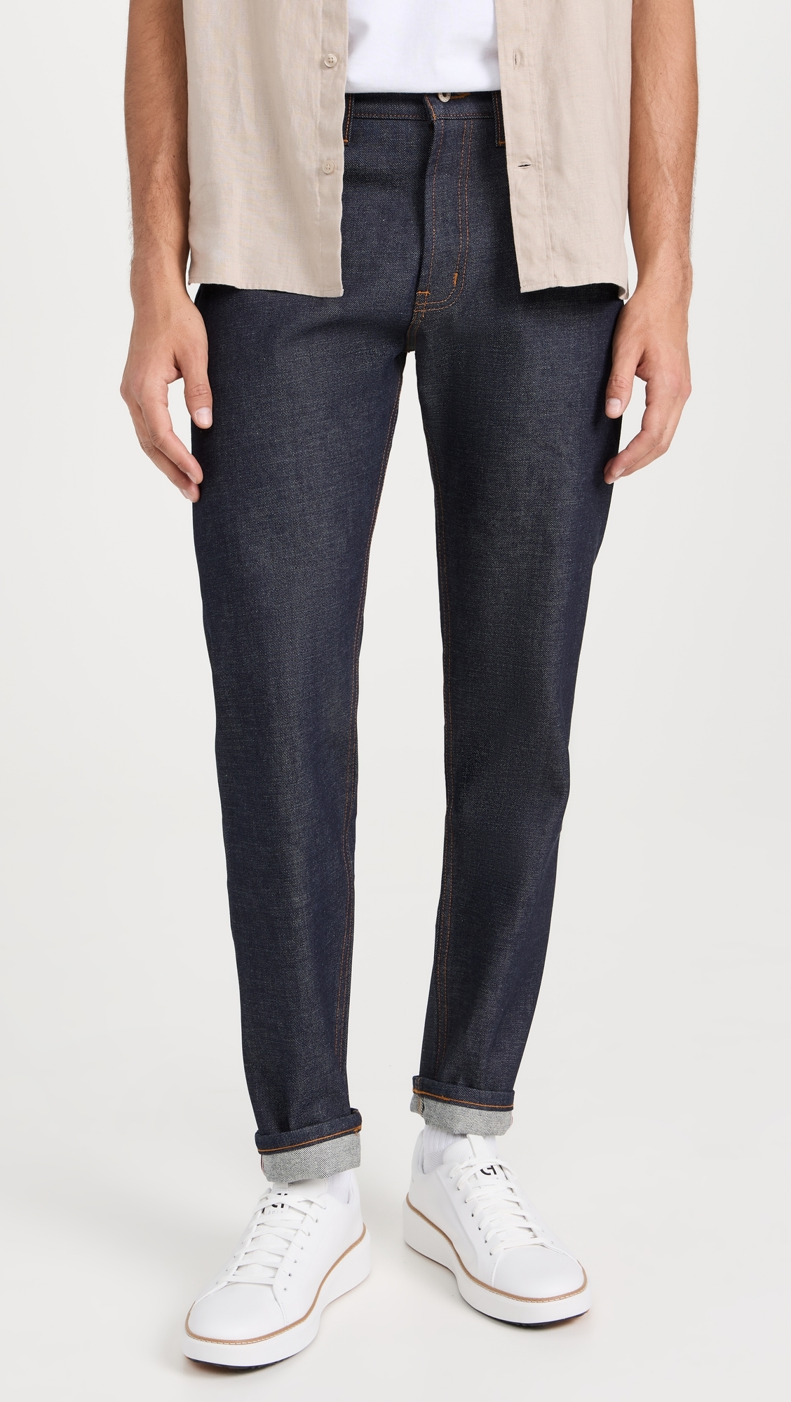 Easy Guy Dirty Fade Selvedge Jeans Indigo x White