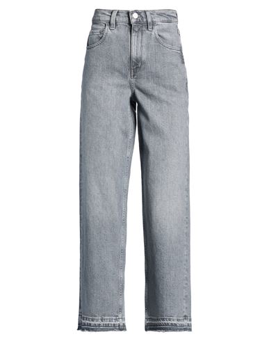 Woman Jeans Grey Size 25 Cotton, Elastane