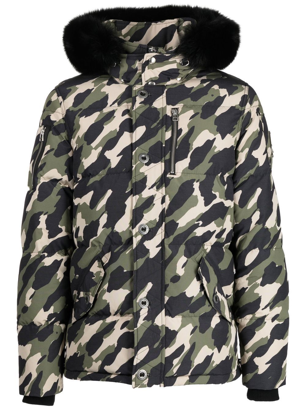 Camouflage-print padded coat - Green