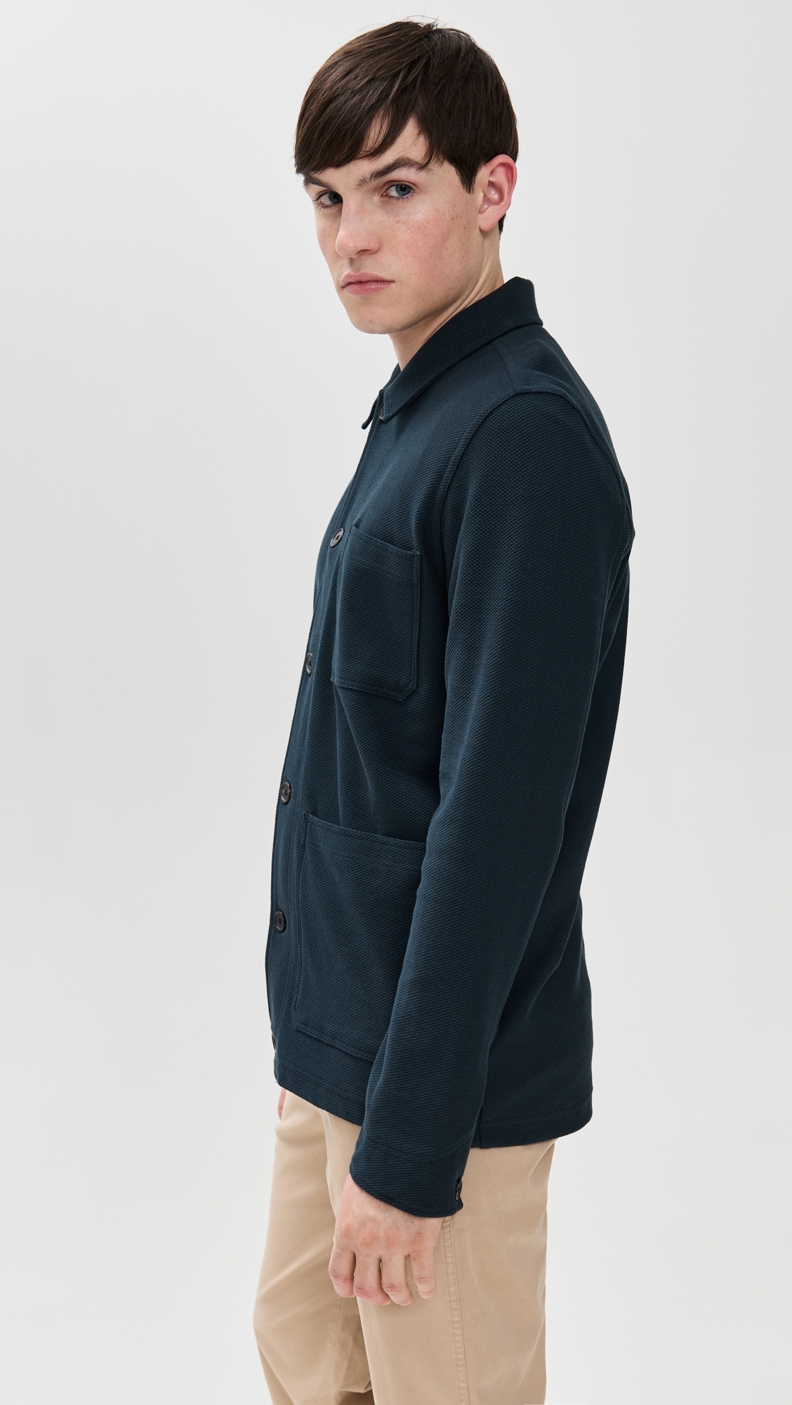 Billy Reid Pique Chore Jacket Carbon Blue