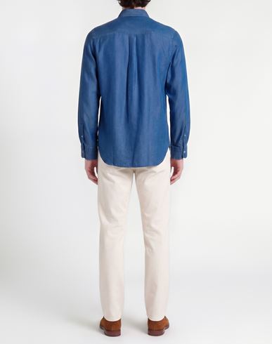 Officine Générale Man Shirt Slate blue Size S Lyocell