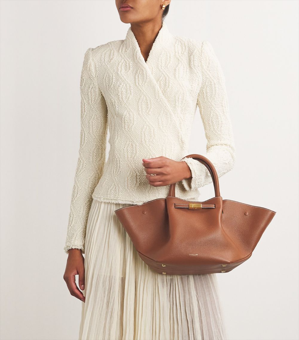 Midi Leather New York Tote Bag