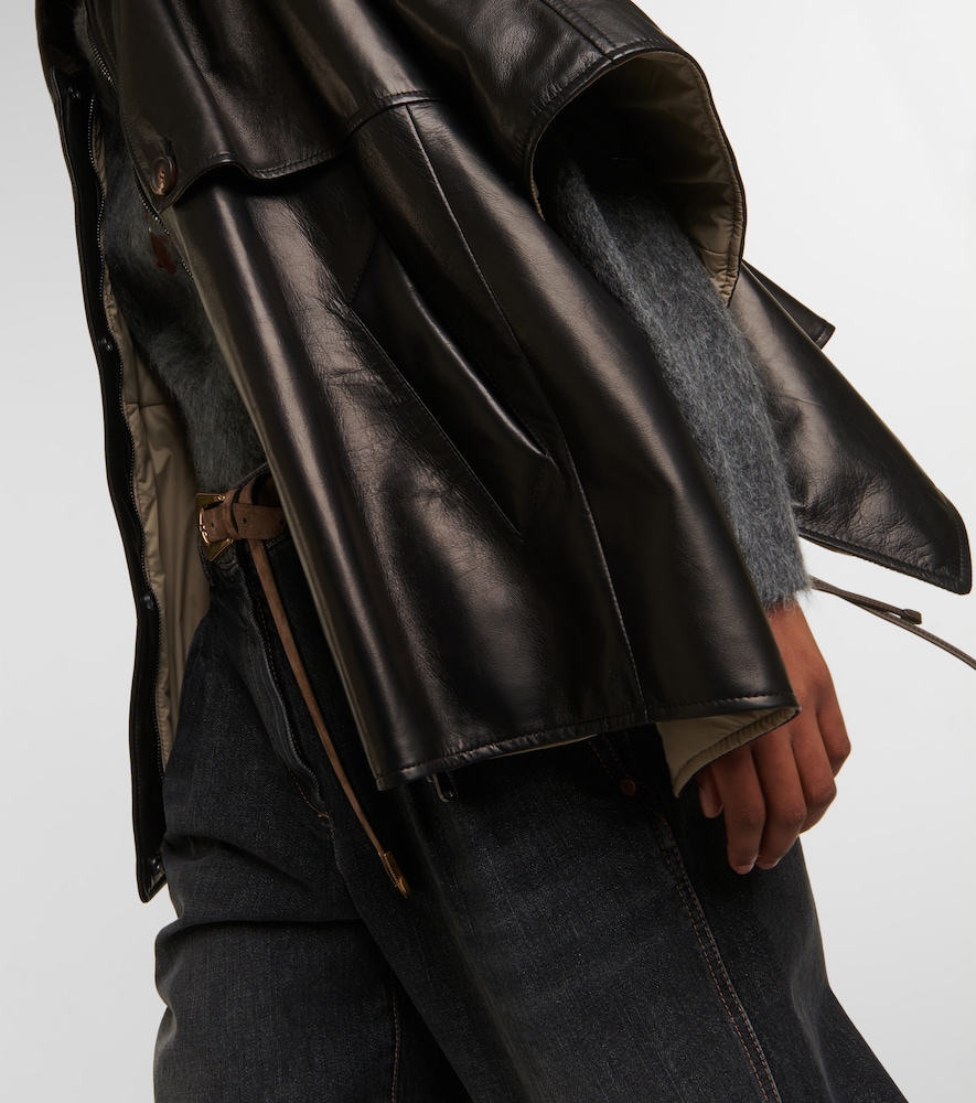 Leather overshirt