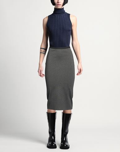 Woman Midi skirt Grey Size 8 Viscose, Polyamide, Elastane