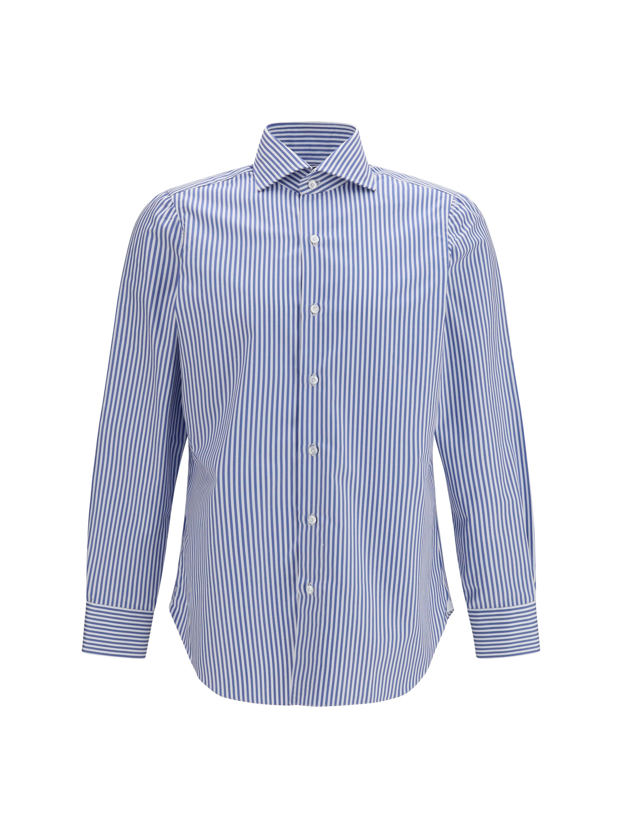 Striped Cotton Shirt — Blue