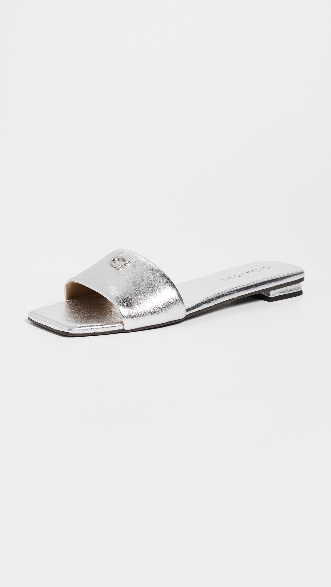 Sculpted C Flat Sandals Silver
