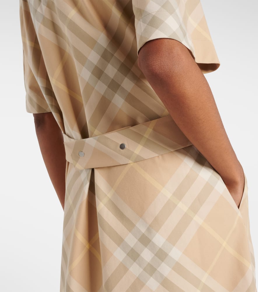 Check cotton shirt dress
