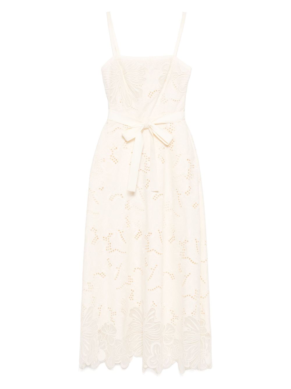Embroidered long dress - Neutrals
