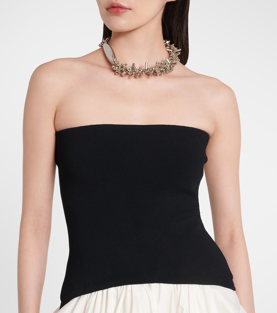 Izzy strapless taffeta midi dress